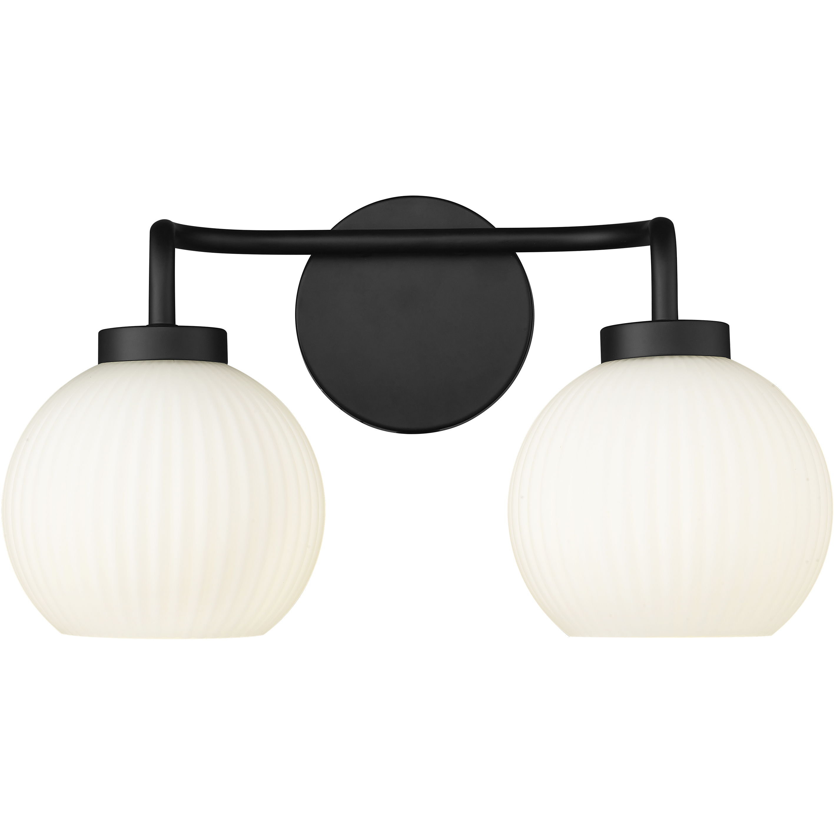 Oprah 2 Light 15 inch Matte Black Bathroom Vanity Light Wall Light